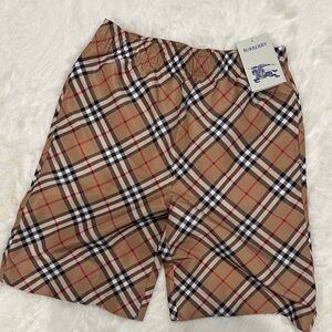 Burberry Beige and Black Plaid Shorts
